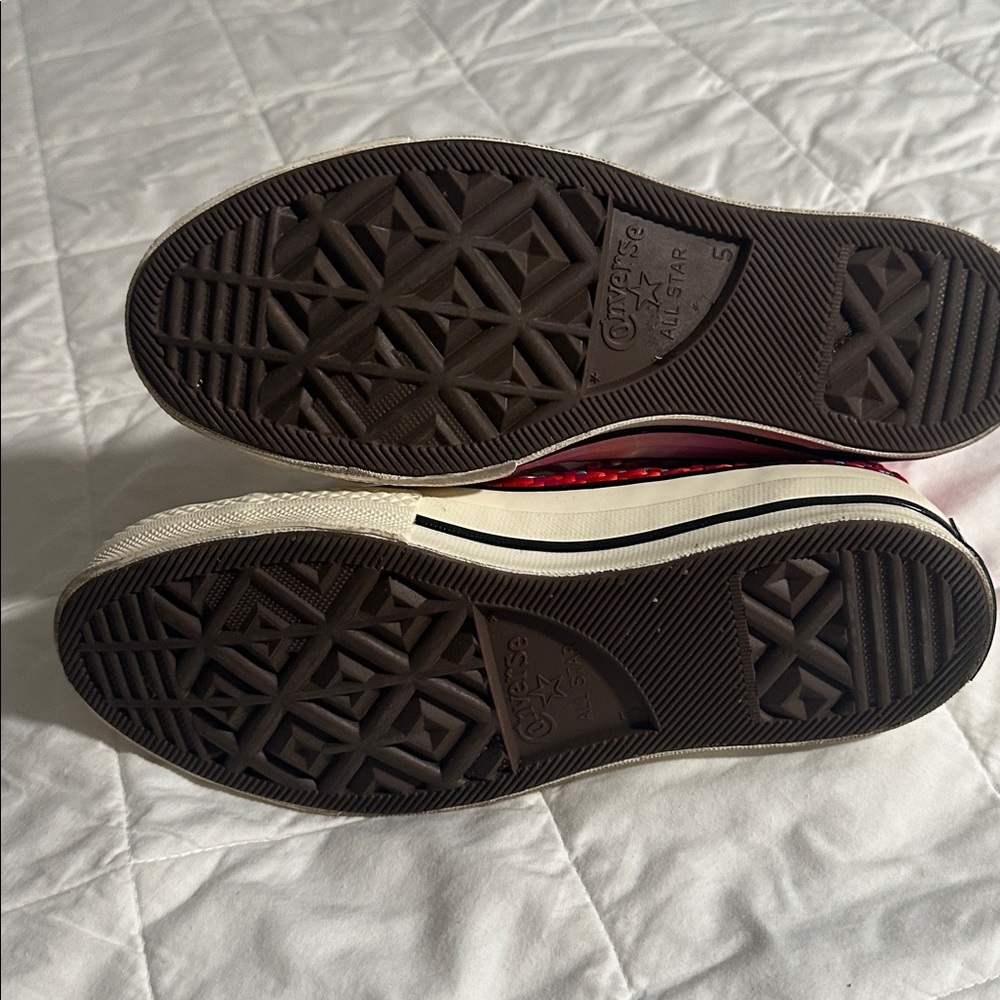 Converse Woven Pink and Red High-Tops - Picture 4 of 8
